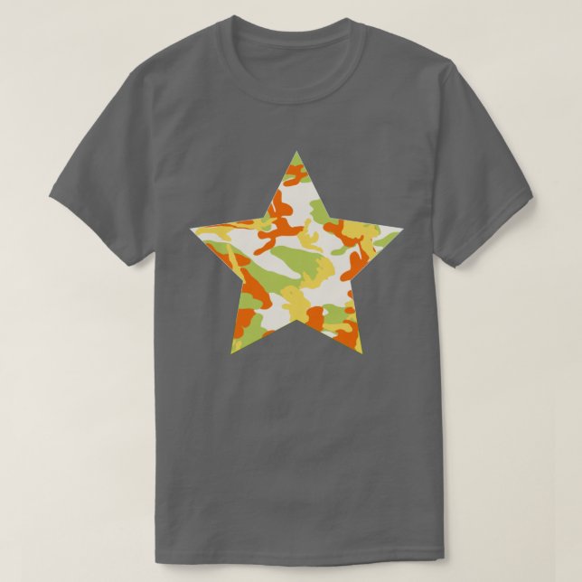 Camiseta Estrella de patrón de camo de verano (Diseño del anverso)