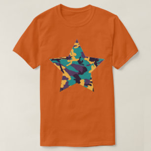 Camiseta Estrella de patrón de camo de verano medio
