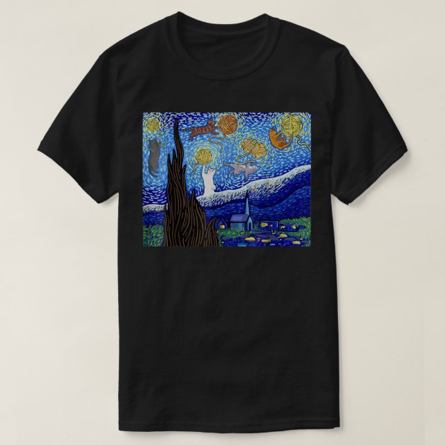 Camiseta Estrella de pintura de Starry Night Vincent van Go (Diseño del anverso)