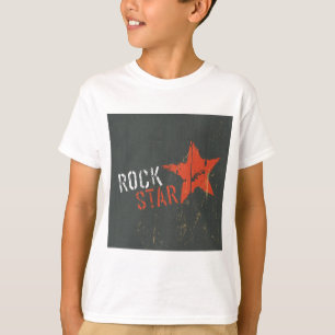 Camiseta Estrella de Rock Afligida Grunge Estrella Roja