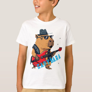 Camiseta Estrella de Rock Capibara Genial Guitarrista Eléct