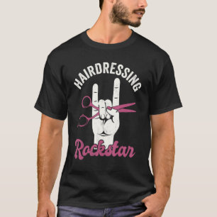Camiseta estrella de rock de peluquería, divertido peluquer