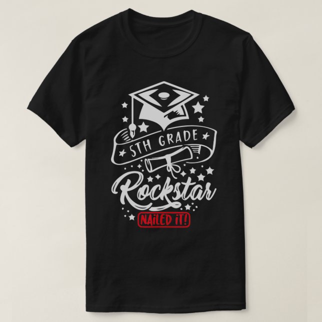 Camiseta Estrella de rock estudiantil de quinto grado se bu (Diseño del anverso)