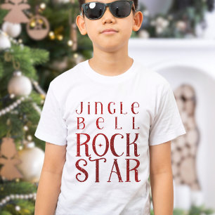Camiseta Estrella de rock Jingle Bell, Navidades Boys White