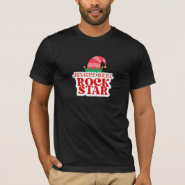 Camiseta Estrella de rock Jingle Bell, negro Navidad