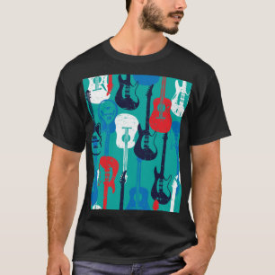 Camiseta Estrella de rock: Patrón de guitarra grunge