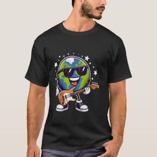 Camiseta Estrella de Rock Tierra Planeta Divertido Música G