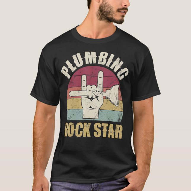Camiseta Estrella de rockolas de plomo, plomero divertido,  (Anverso)