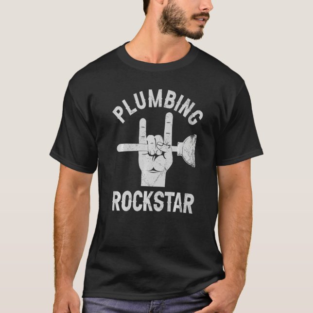 Camiseta Estrella de rockolas de plomo, plomero divertido,  (Anverso)