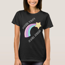 Camiseta Estrella de tiro arco iris suave con tu texto