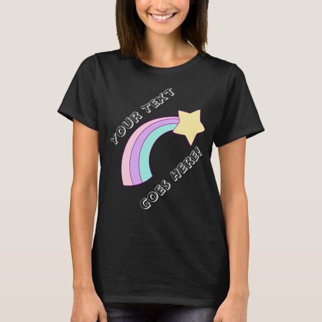 Camiseta Estrella de tiro arco iris suave con tu texto (Anverso)