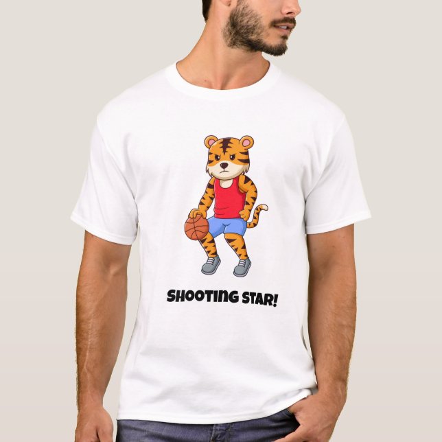 Camiseta Estrella de tiro! un divertido Cat-Basketball (Anverso)