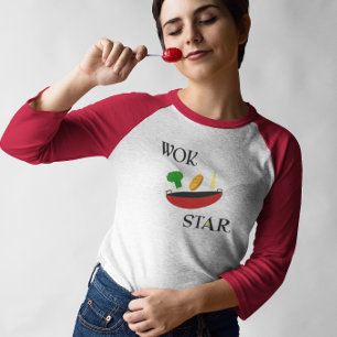 Camiseta Estrella de Wok Chef Verduras Divertido