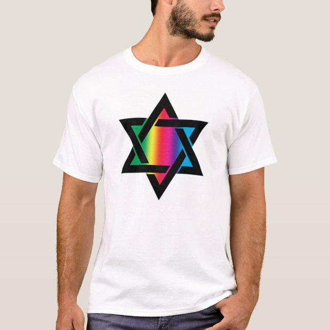Camiseta Estrella del arco iris de David (Anverso)