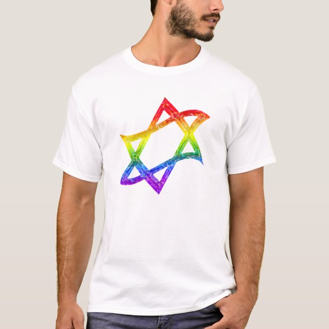 Camiseta Estrella del arco iris de David (Anverso)