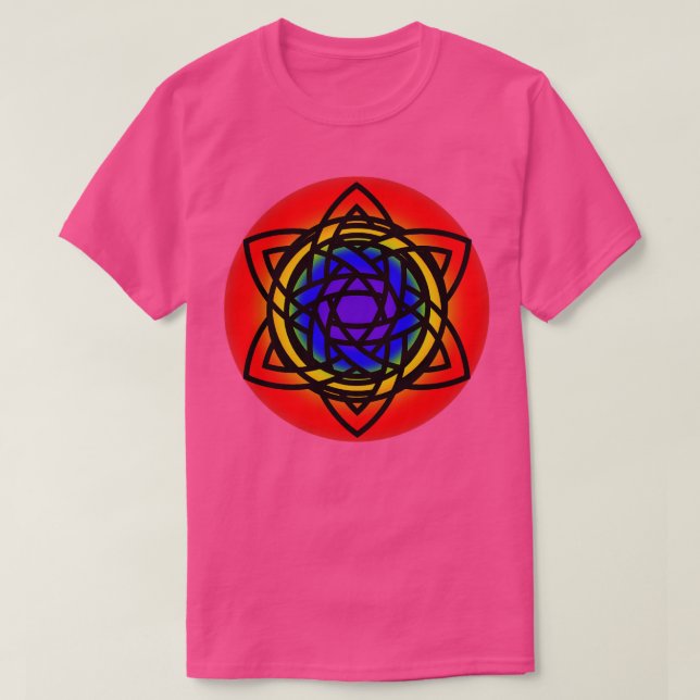 Camiseta Estrella del arcoiris celta entrelazada (Diseño del anverso)