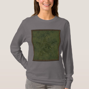 Camiseta Estrella del Dragón - Imagen de cuero verde Grabad