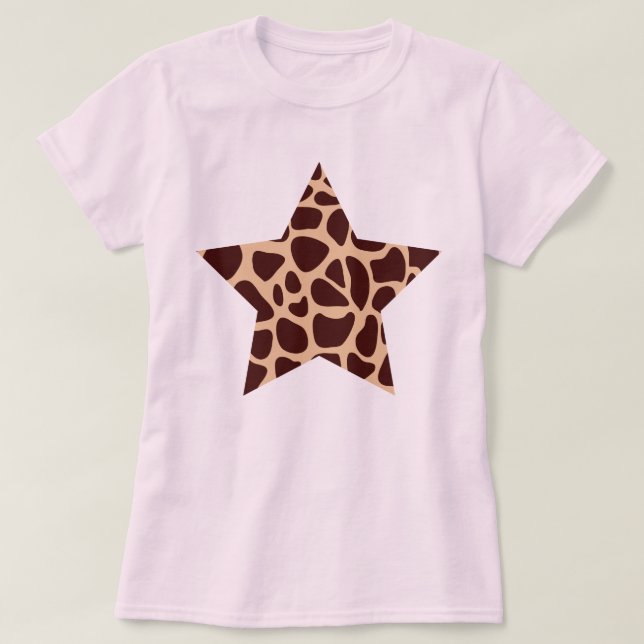 Camiseta Estrella del estampado de girafa (Diseño del anverso)