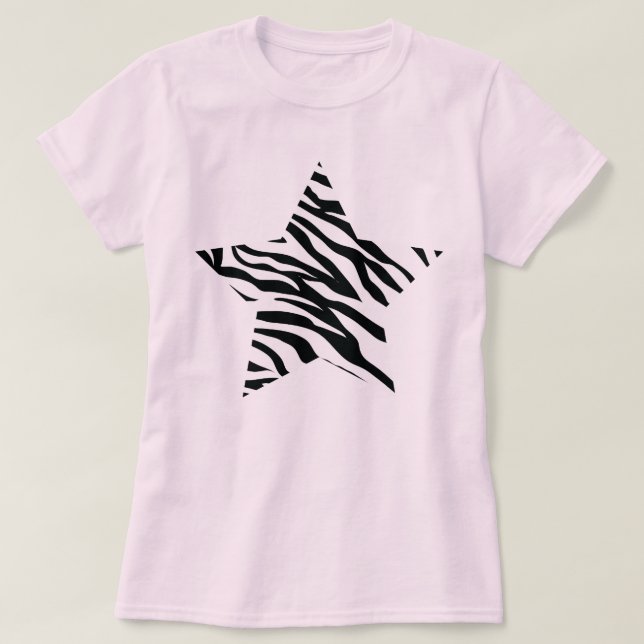 Camiseta Estrella del estampado de zebra (Diseño del anverso)