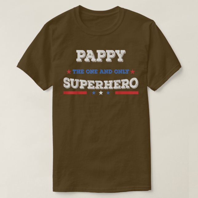 Camiseta Estrella del héroe del superhéroe pappy Superhero (Diseño del anverso)