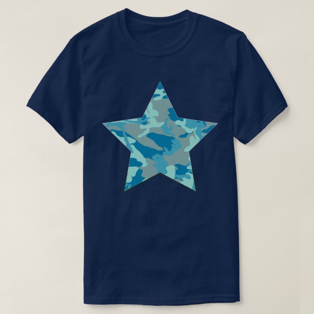 Camiseta Estrella del patrón de cámara de BlueBlast (Diseño del anverso)