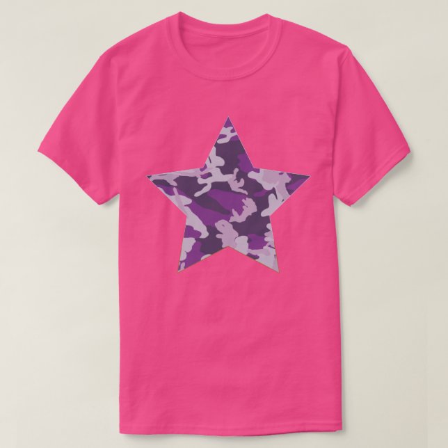 Camiseta Estrella del patrón de cámara PurpleBerry (Diseño del anverso)