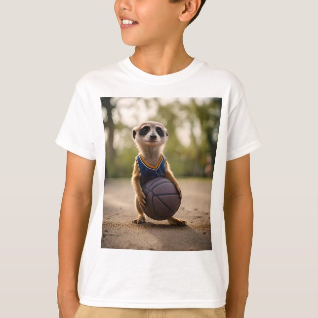Camiseta Estrella del Pequeño Hoop: El bebé Meerkat sostien (Anverso)