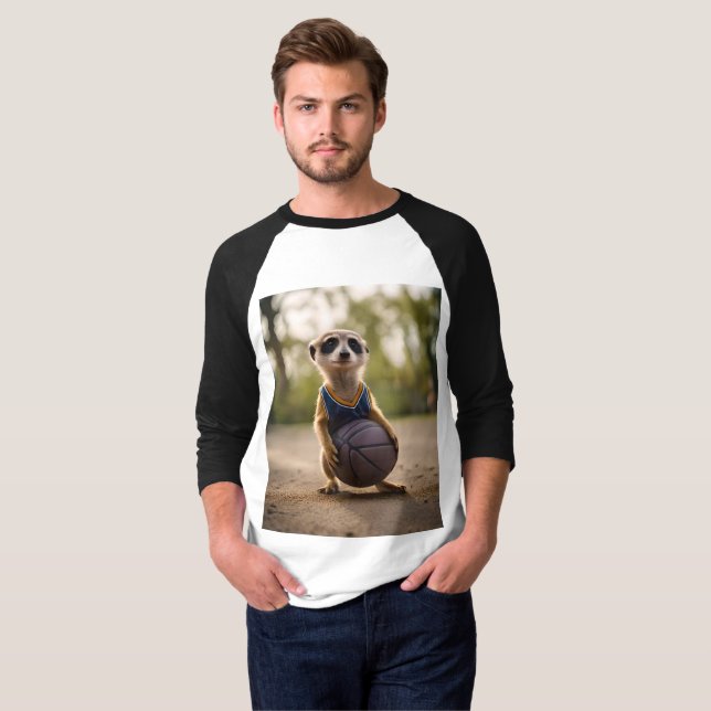 Camiseta Estrella del Pequeño Hoop: El bebé Meerkat sostien (Anverso completo)