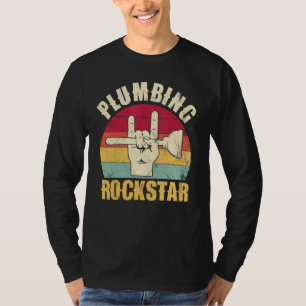 Camiseta estrella del rock de fontanería, fontanero diverti