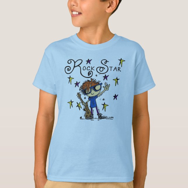 Camiseta Estrella del rock del muchacho del Redhead (Anverso)