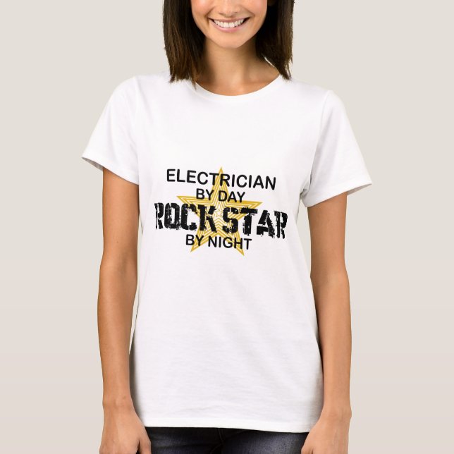 Camiseta Estrella del rock eléctrico de noche (Anverso)