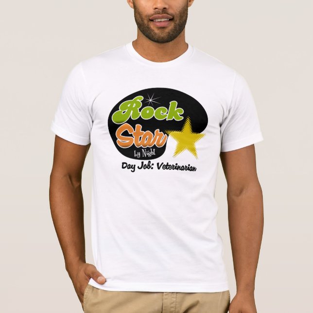 Camiseta Estrella del rock por noche - veterinario del (Anverso)