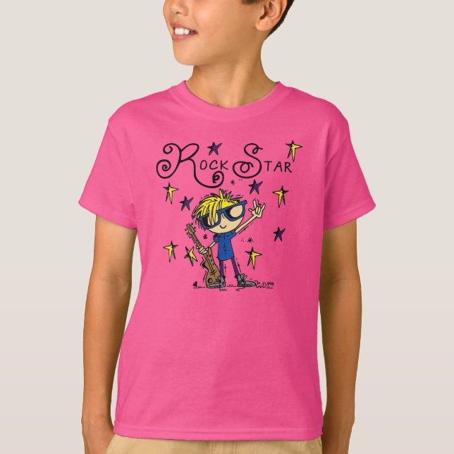 Camiseta Estrella del rock rubia del muchacho (Anverso)