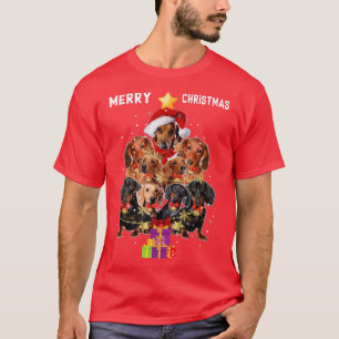 Camiseta Estrella divertida: Árbol de Navidad de Dachshund 