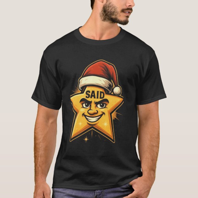 Camiseta Estrella divertida de Navidades con Santa Hat - Pe (Anverso)