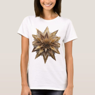 Camiseta Estrella Dorada Gris Vibrante en Impresión