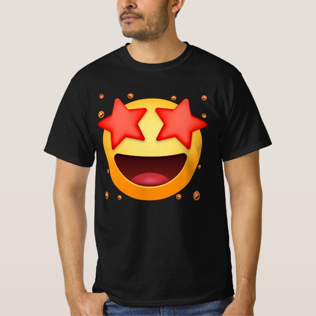 Camiseta Estrella emoticono Estrella Struck Star Ojos Sonri (Anverso)