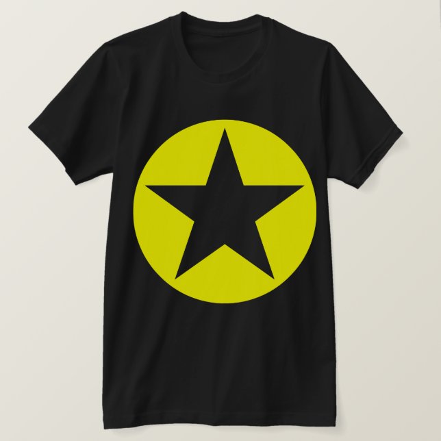 Camiseta Estrella en círculo - Amarillo (Anverso del diseño)