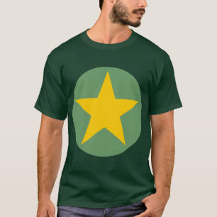 Camiseta Estrella en círculo - Ámbar con verde ejército