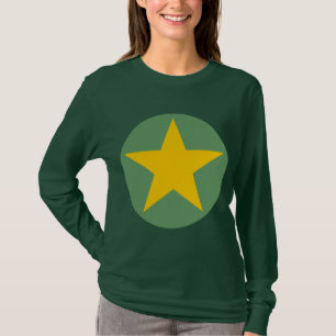 Camiseta Estrella en círculo - Ámbar con verde ejército