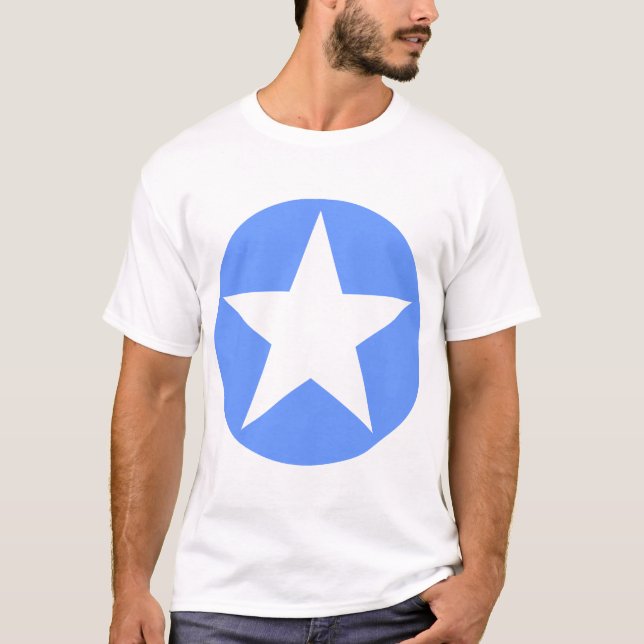 Camiseta Estrella en círculo - Azul claro (Anverso)