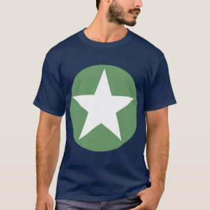 Camiseta Estrella en círculo - Blanco con verde ejército