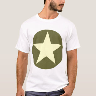 Camiseta Estrella en círculo - Crema con verde oliva