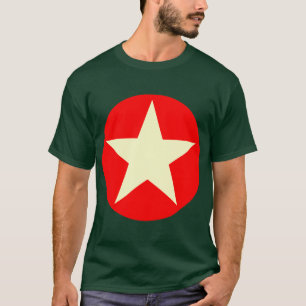 Camiseta Estrella en círculo - Crema y rojo