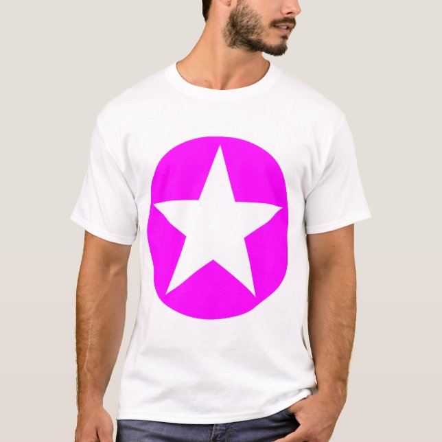 Camiseta Estrella en círculo - Magenta (Anverso)