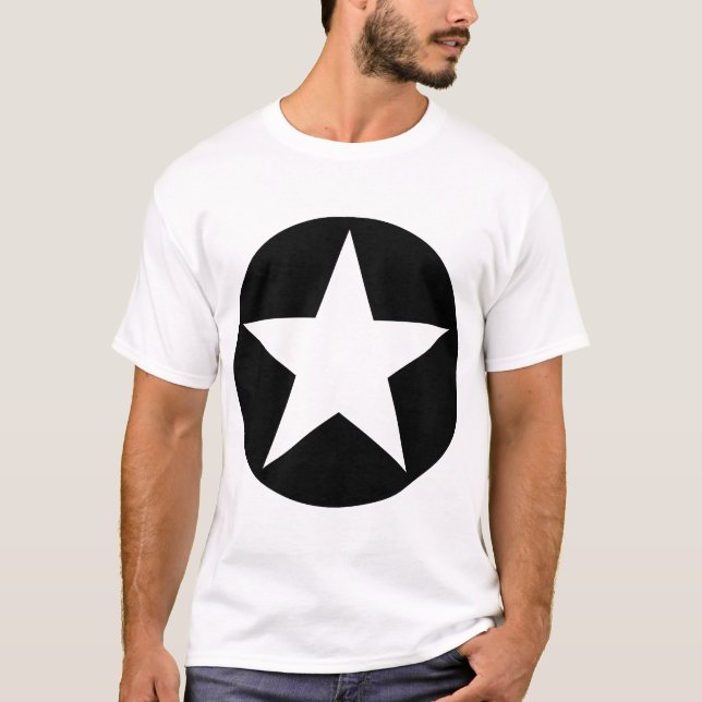 Camiseta Estrella en círculo - Negro (Anverso)