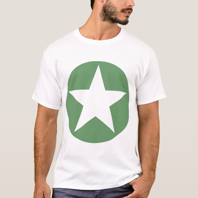 Camiseta Estrella en círculo - Verde del ejército (Anverso)