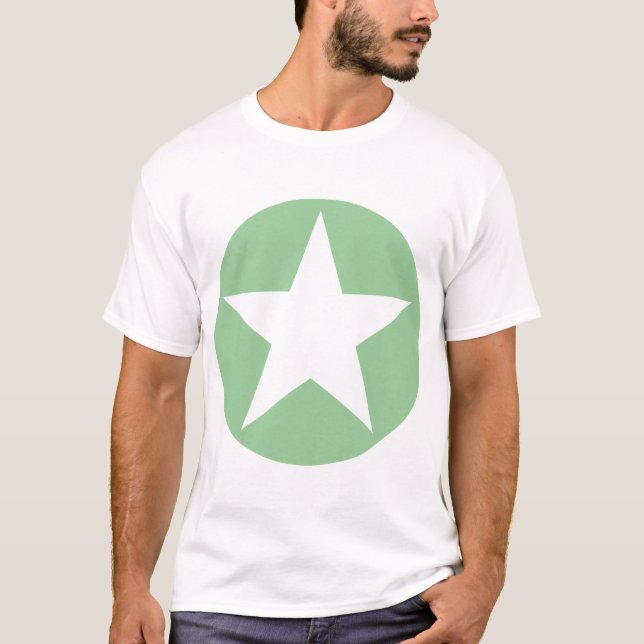 Camiseta Estrella en círculo - Verde desenfadado (Anverso)