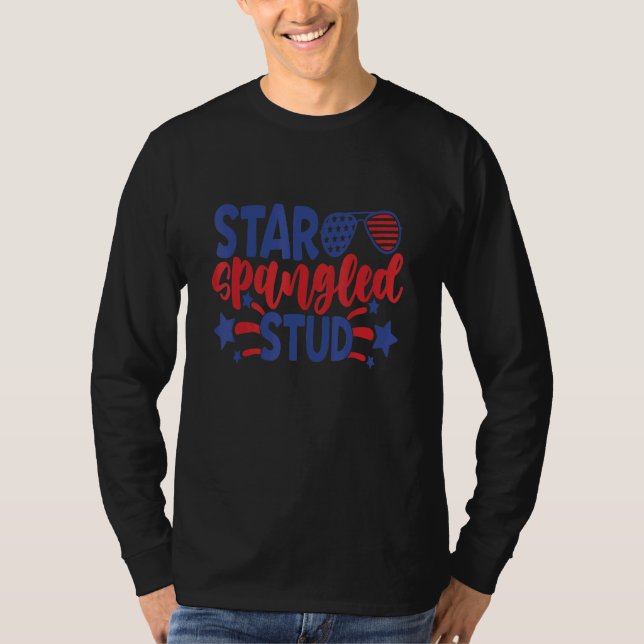 Camiseta Estrella Española Stud 4 De Julio Patriótico (Anverso)
