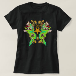 Camiseta Estrella floral dorada del dragón volador